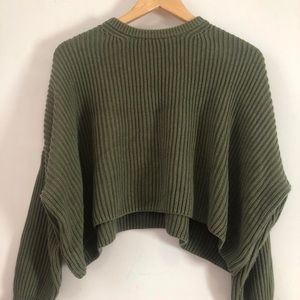 Olive green cropped sweater
